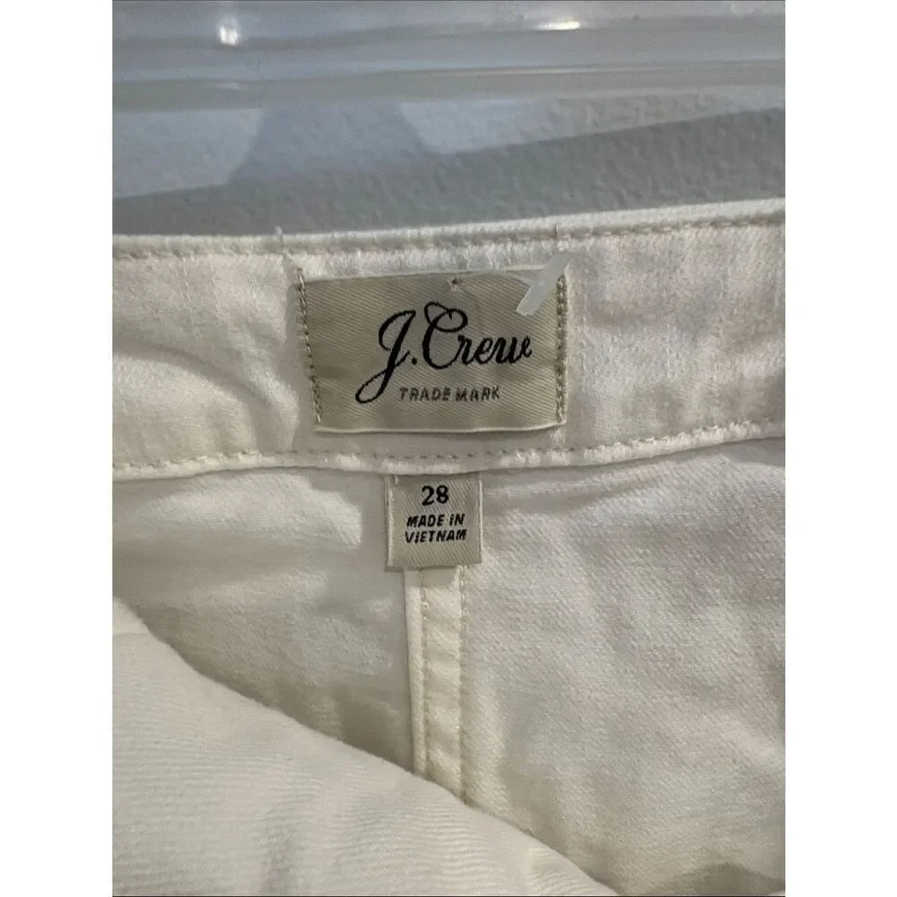 J. Crew Ivory Lace-Up Denim Mini Skirt